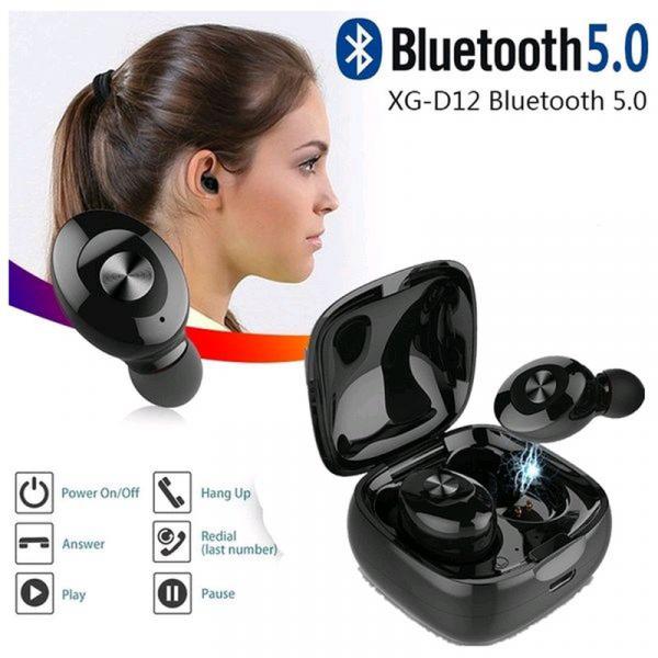 XG12 TWS Bluetooth 5.0 simsiz stereo qulaqlıqları su keçirdməz