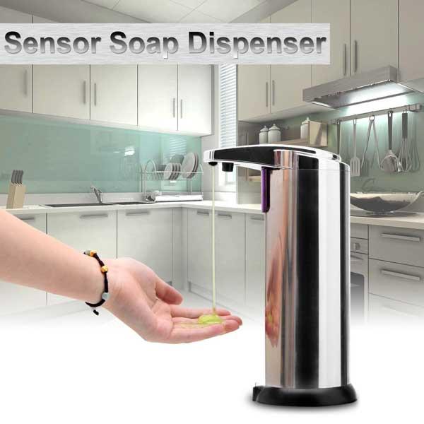 Sensorlu sabun, şampun, krem qabı Soap Magic (xromlu). Qiqeyinik, Rahat və Ekonomik Avtomatik Sabun Qabı