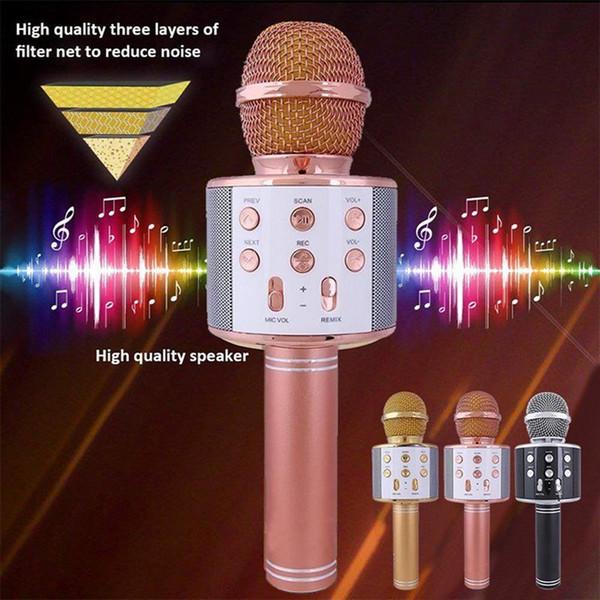 Orijinal bluetooth-simsiz əlaqəli stereo karaoke mikrofon WS-858 (Original)