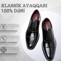 Premium təbii dəridən ayaqqabıları nəfəs alır, su buraxmır.