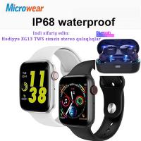 Microwear W34 Smart Watch Bluetooth Call Touch Screen Smart saatı. Hədiyyə: XG13 TWS Bluetooth 5.0 Simsiz qulaqlıq