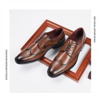 Премиум туфли инспектор из натуральной кожи дышащие, модные мужская обувь водонепрницаемые, Темно-коричневый.